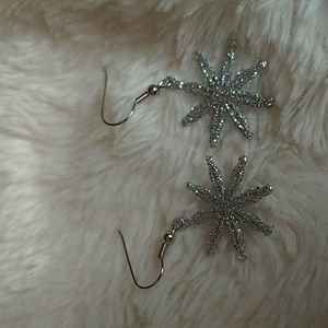 Silver snowflake earrings